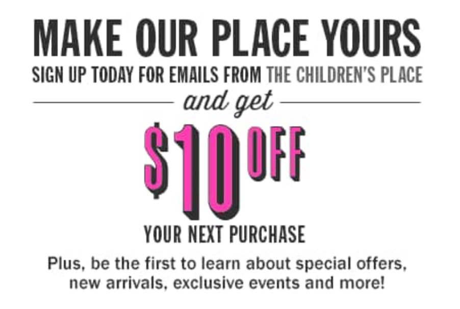 Sign Up for Emails & Get $10 off