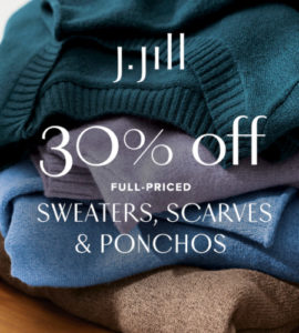 30% off Sweaters, Scarves and Ponchos*