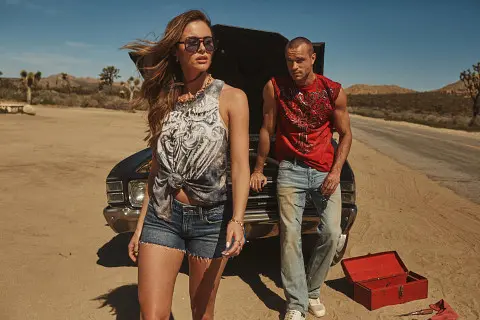 Girl and guy in summer wear